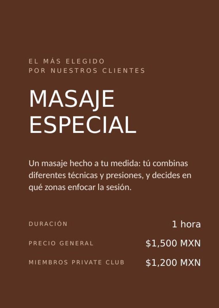 Carta de Masaje Especial SSENSUUM